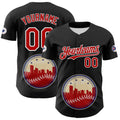 Custom Black Red Blue Cream-White 3D Urban City Edition Sports Authentic Baseball Jersey