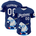 Custom Blue White-Red 3D Urban City Edition Sports Authentic Baseball Jersey