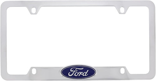 3D Ford Badge Emblem Chrome Plated Metal License Plate Frame Holder