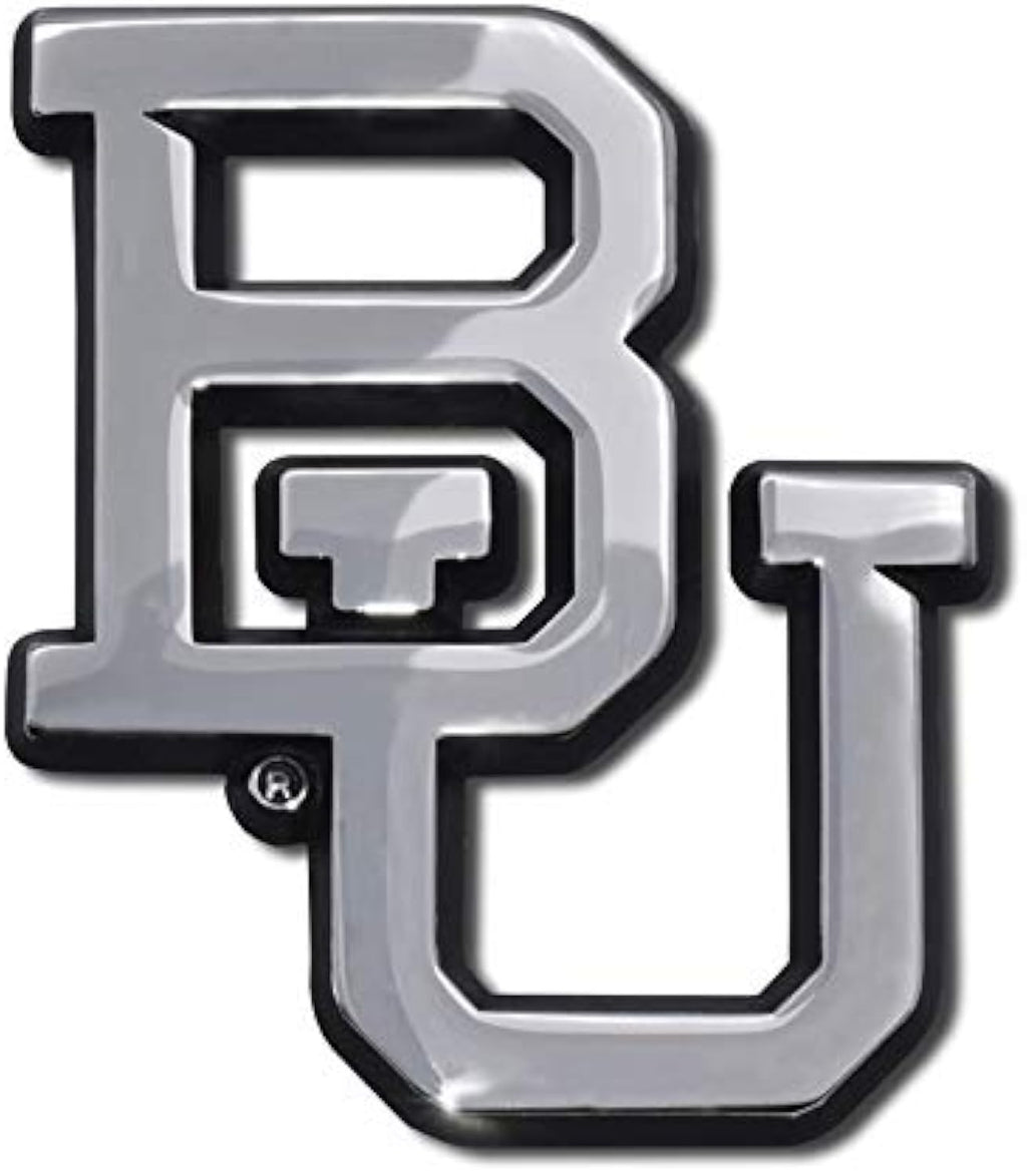 Baylor Bears BU Metal Auto Emblem (Chrome (Black Trim))