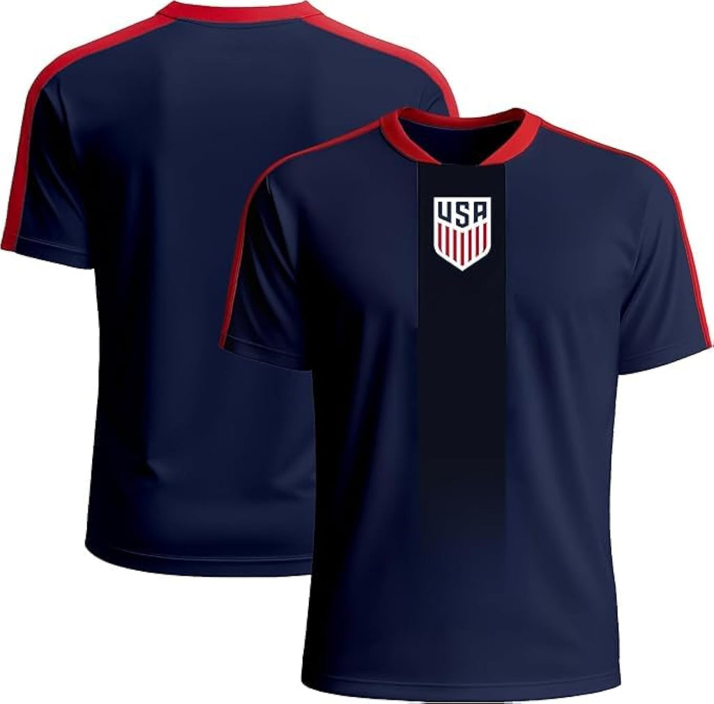 Icon Sports U.S. Soccer USMNT Poly Soccer T-Shirt Game Days Shirt Youth Size - Legend Navy