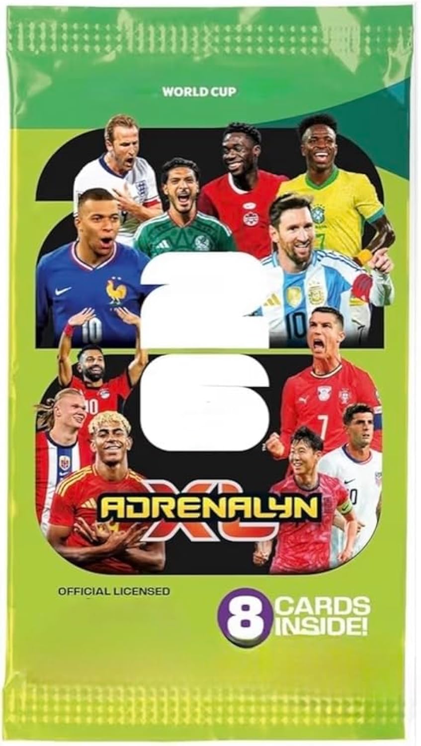 Adrenalyn XL 2026 World Cup Pack of 8 Soccer Cards Look for Top Stars Like Ronaldo, Messi, Yamal and More!