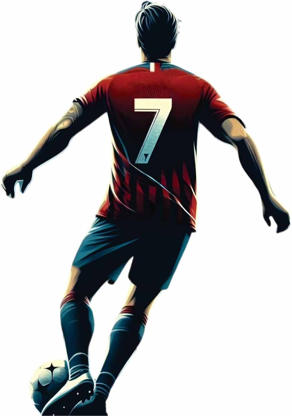 Cristiano Ronaldo Soccer CR7 Birthday Decoration Barcelona Football Sticker for Laptop,Kids,Water Bottle,Bikes,Gifts etc.Size: 4x3 inche(2 pcs), Red ,Blue ,Yellow
