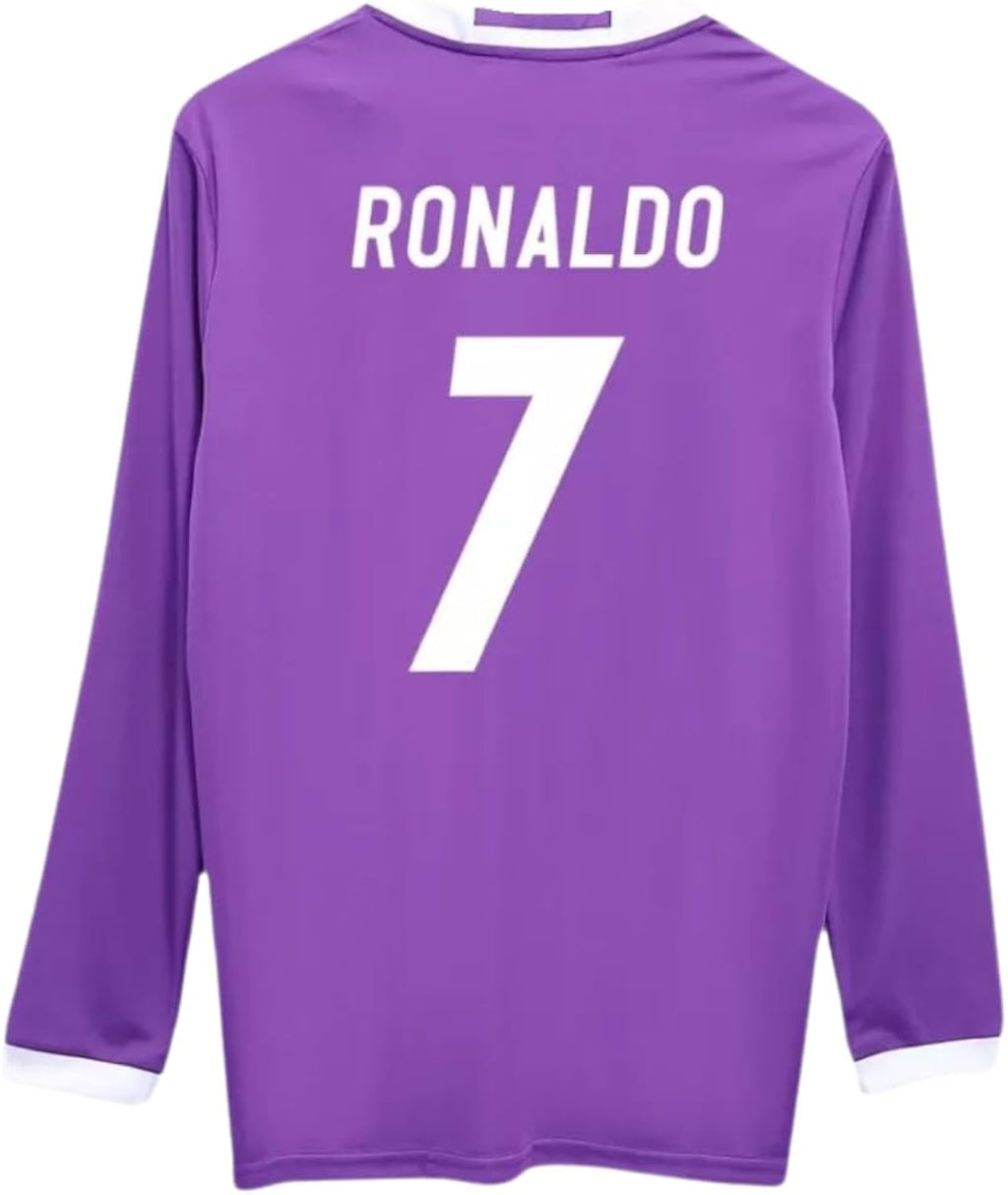 Ronaldo #7 Retro Long Sleeve Purple 16/17 Soccer Jersey for Men Fan Version