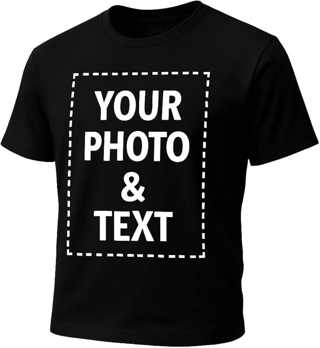 Customized T-Shirt, Upload Photos, Type Text, Custom Gifts, Personalized with Your Own Design