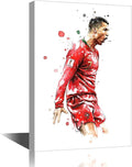 Cristiano Ronaldo Back Canvas Art Wall Framed CR7 Poster Decorative Pictures Painting Modern Home Decor for Living Room Dining Posters Prints Ready to Hang 18x12 in