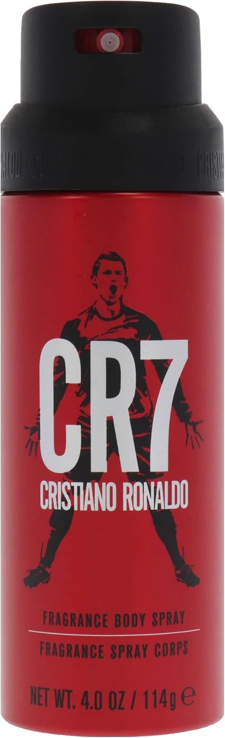 CR7 Body Spray for Men - 4 oz - Woody Musky Fragrance with Lavender, Cardamom, Tobacco, Cedar Notes - Long Lasting Eau De Toilette Cologne Scent - Travel Size - Premium Gift for Him