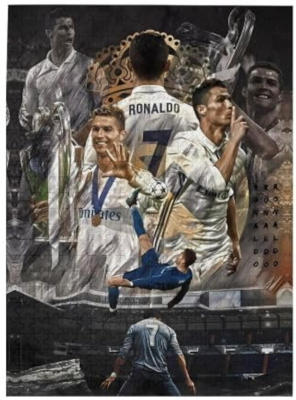 500 Pcs for #7 Ronaldo Personalized Puzzle 500 Pieces Picture Puzzle Jigsaw Games, White