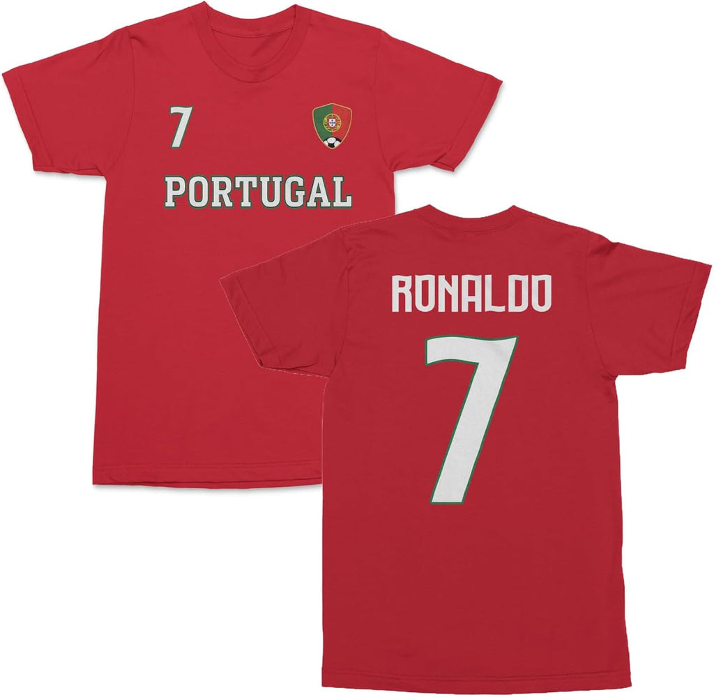 Portugal Ronaldo 7 Inspired Soccer Jersey Style Unisex T-Shirt
