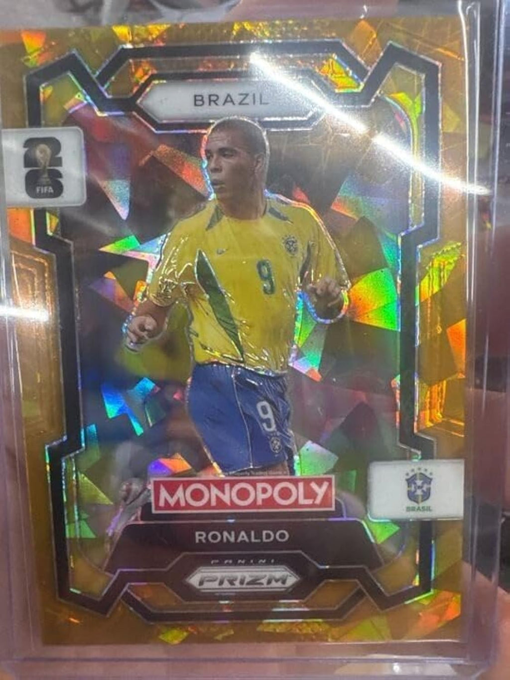 Prizm Monopoly WC 2026#18 Ronaldo Gold Cracked Ice SP Brazil