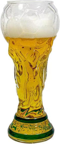 Soccer Glass Beer Tumbler, 480ml World Cup Football Beer Glass, Hercules Cup Shaped Beer Beverage Water Glass, Party, Watch Football, Gifts for Soccer Fans (Transparent)