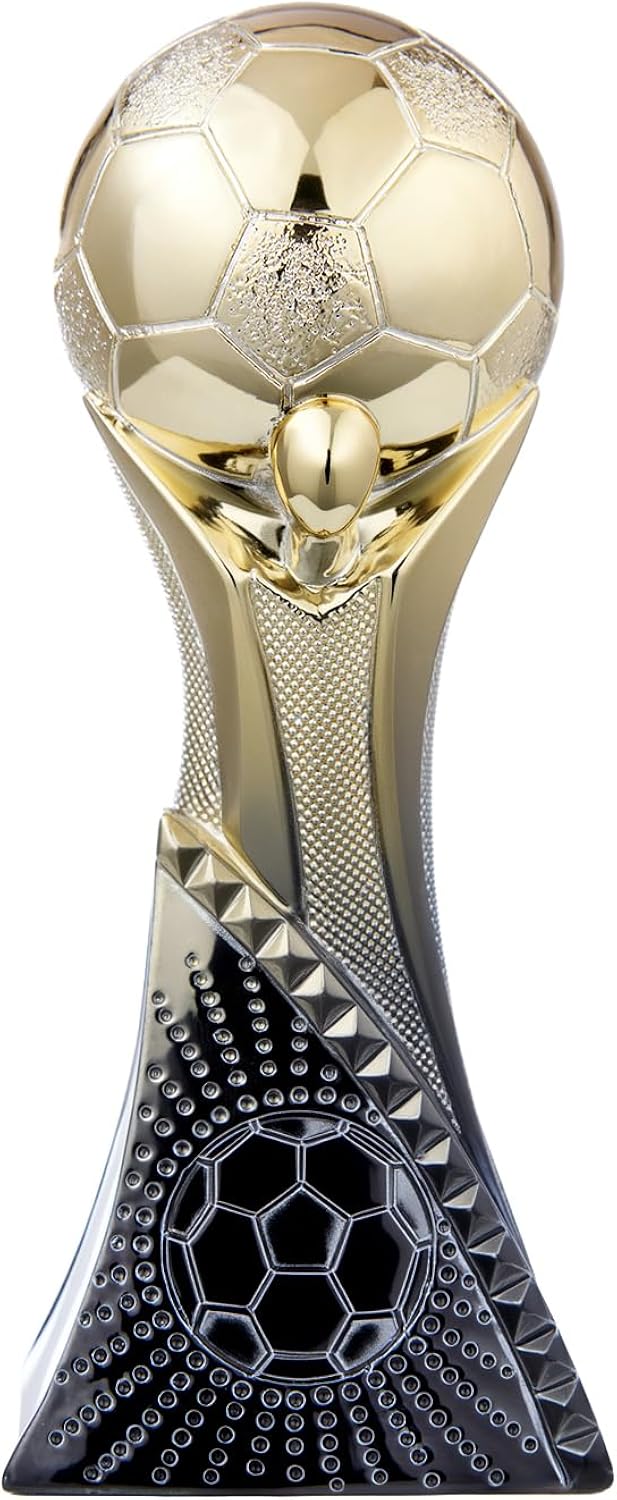 Goutoports 2026 Gold Soccer Cup Trophy - 6" Resin Football Award with Geometric Black Base - 3D MVP Championship Prize for Soccer 2026 World Tournament, Coach Gifts, Man Cave Decor,Party Prize - 1PCS