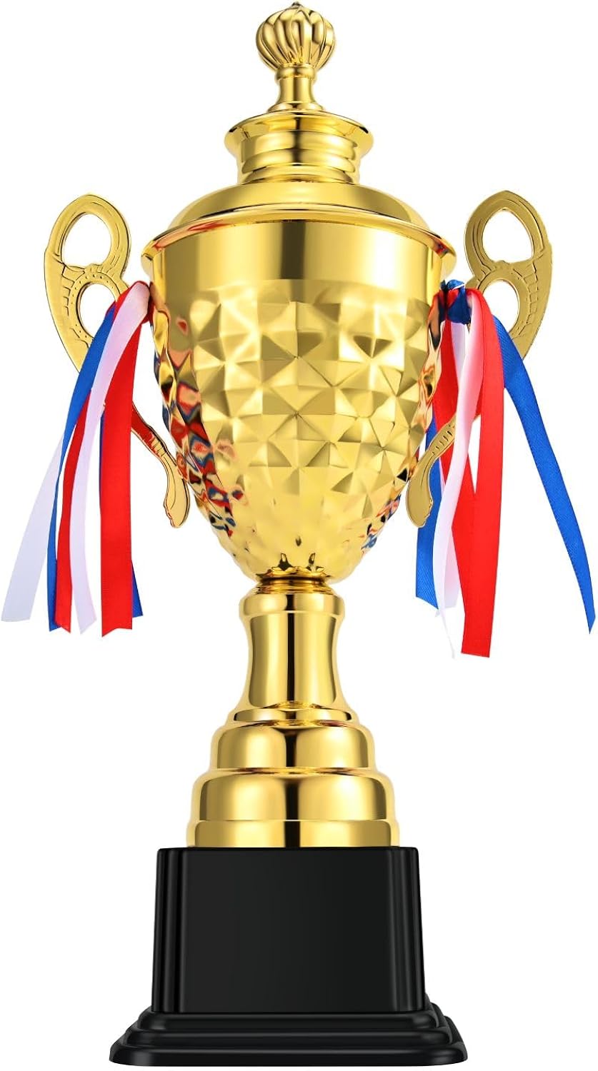 Flexzion Gold Trophy Award - Large Trophy Cup for Awards, Sports, Competitions, Tournaments, & Parties, for Champion Winners & League Achievements