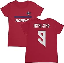 Norway Soccer Fans Haaland 9 Jersey Style Ladies' Crewneck T-Shirt
