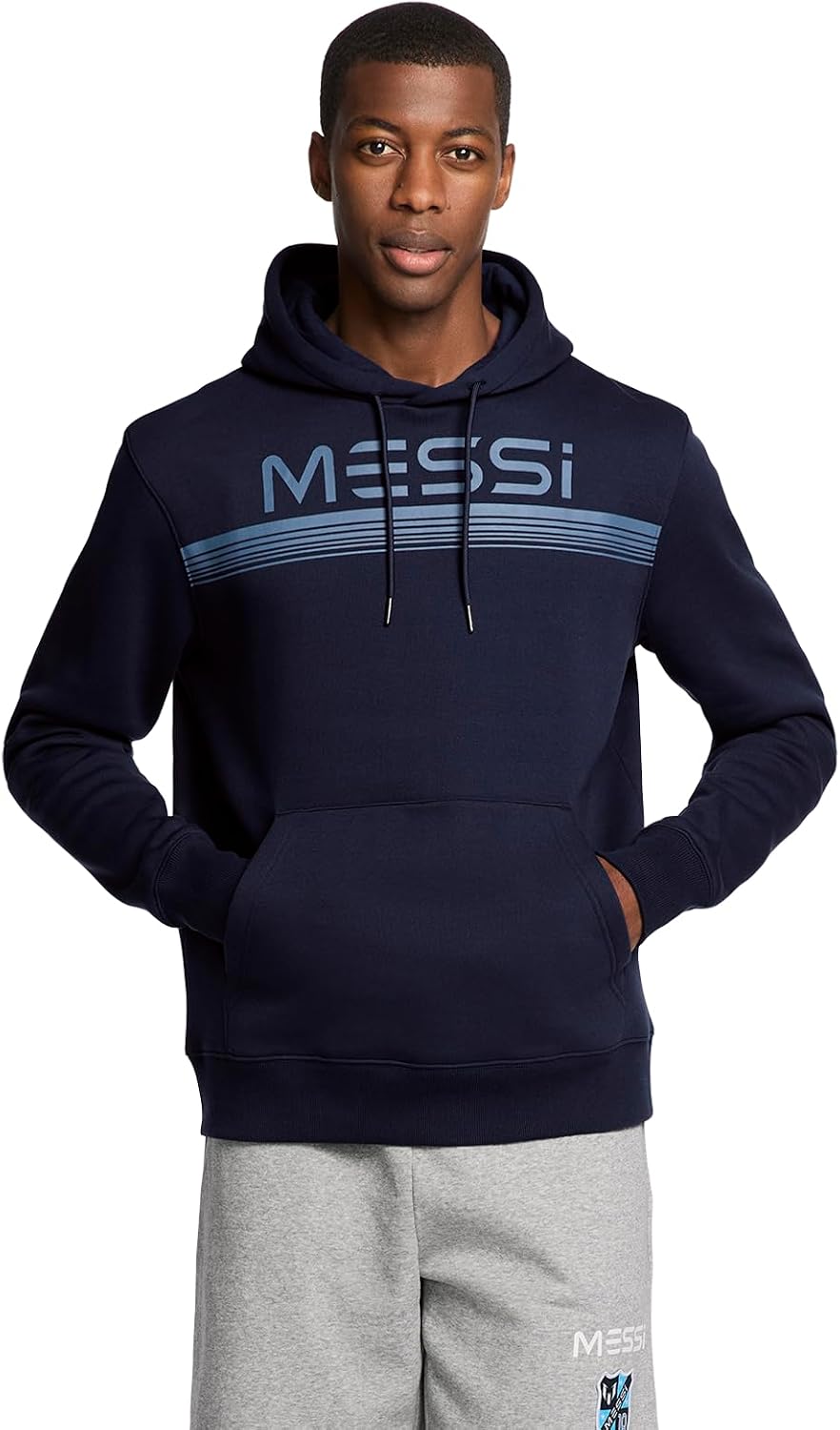 Men's Lifestyle Logo Hoodie, Pullover Sweatshirt With Drawstring, Comfortable Fit