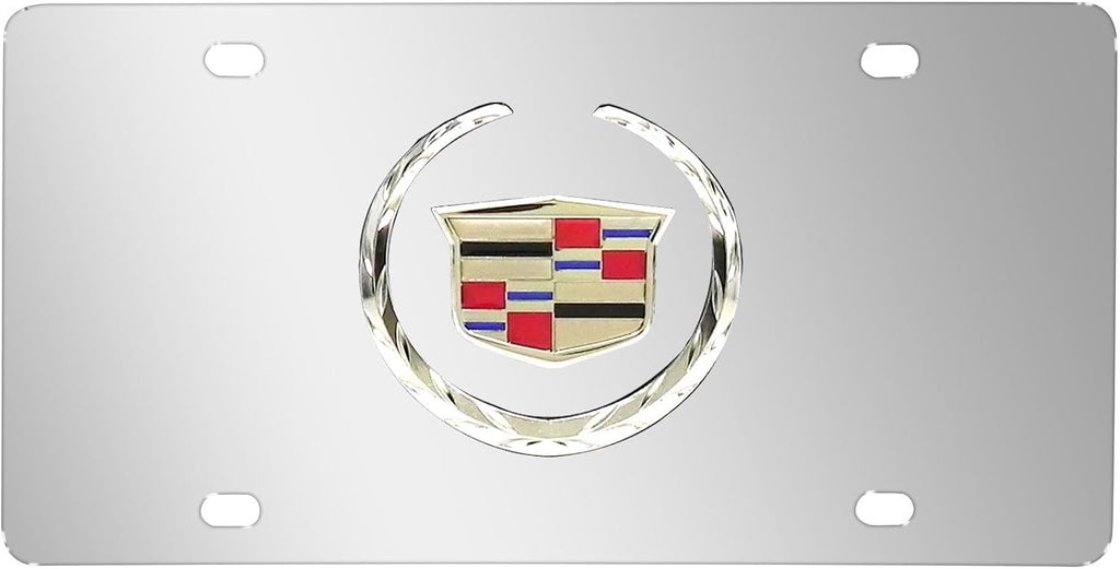 Cadillac Logo Chrome Stainless Steel License Plate