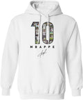 Mbappe-Inspired 10 Collage Graphic - Madrid Tribute Unisex Hooded Sweatshirt