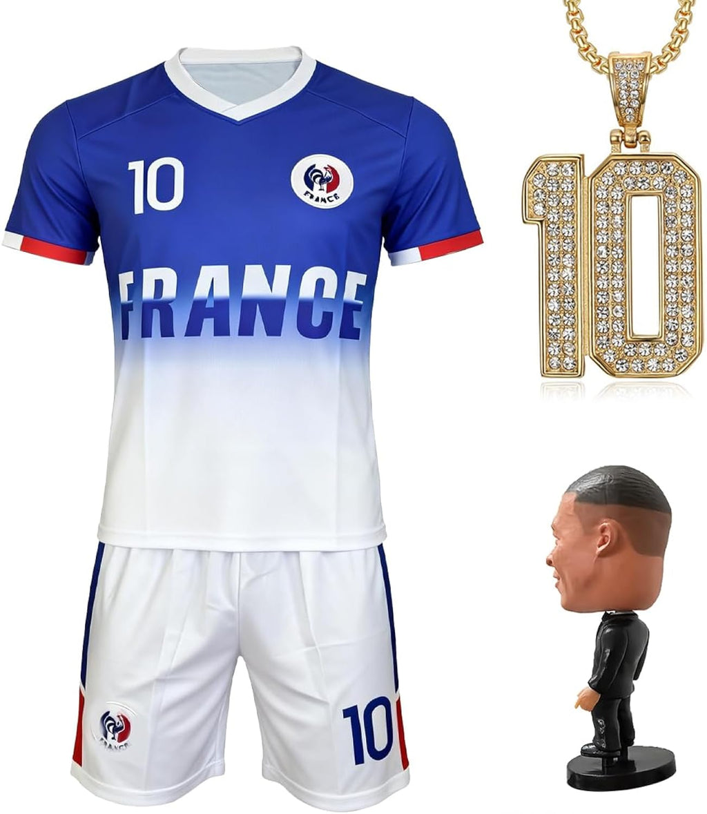 RAVESEC Boy's soccer jersey kids children's sportswear youth football uniforms with doll and necklaces