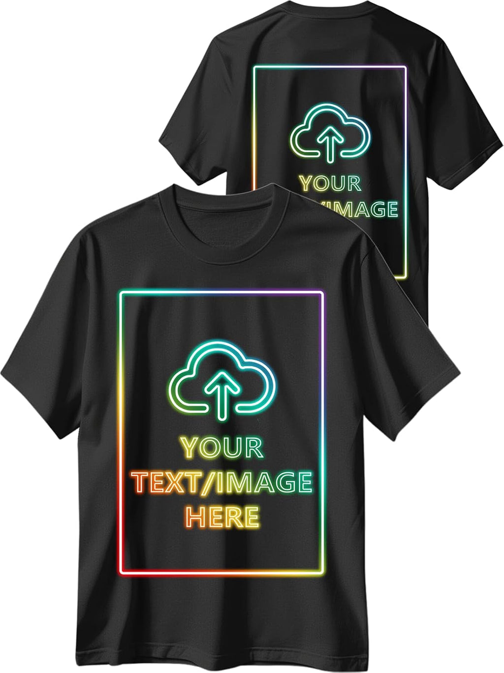 Custom T Shirts with Photo/Logo/Text - Personalized Comfort Cotton Tee for Men Women Design Your Own Shirt Front & Back Print