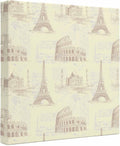 Ship Next Day - Yellow Architecture Wall Art,Eiffel Tower Retro City Classical Colosseum Canvas Print Painting Artwork Picture for Wall Living Room Bathroom Bedroom Kitchen Office Dining Room 8"x8"
