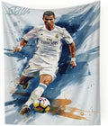 Cristiano Ronaldo World Cup Soccer Tapestry for Teens Fans - Single-Sided HD Fade-Resistant Print, Machine Washable Polyester, 4 Corner Grommets, Indoor Wall Decor for Bedroom/Living Room, 35.4x47.2 Inches (White)