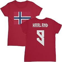Norway Pride Haaland 9 Two-Sided Jersey Style Ladies' Crewneck T-Shirt