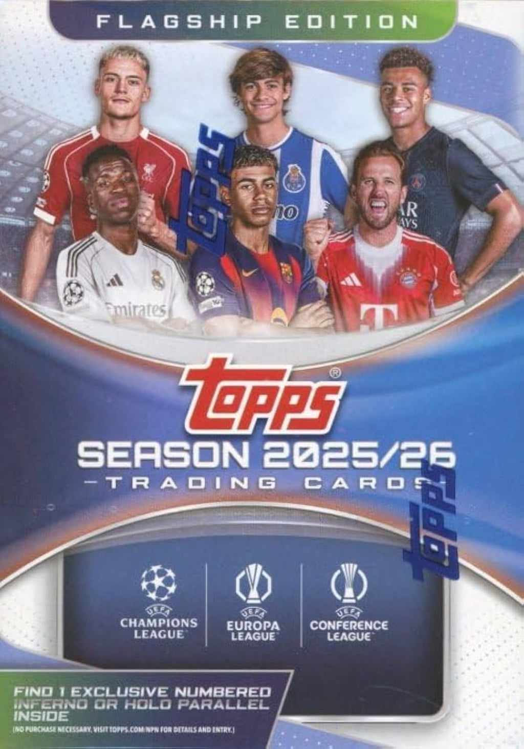 2025/26 Topps Champion League Club Competition EXCLUSIVE Factory Sealed Blaster Box with Numbered INFERNO or HOLO PARALLEL! Look for Autos, Parallels & Cards of Yamal, Messi, Haaland, Ronaldo & More!