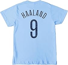 Youth Manchester City FC Kids Erling Haaland Player T-Shirt - Sky Blue Youth Size