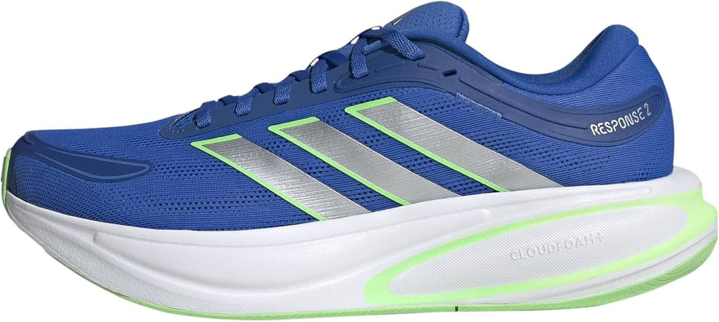 Men's Response 2 Running, Blue/Silver Met./Lime Burst, 10