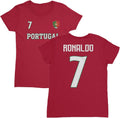 Portugal Ronaldo 7 Inspired Soccer Jersey Style Ladies' Crewneck T-Shirt