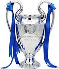 Champion Trophy, Sports League Cup, Champions League Replica, Resin Material, Medal, Keepsake Collection, Office Decoration Trophy, Chrome Plated Silver/Blue Ribbon