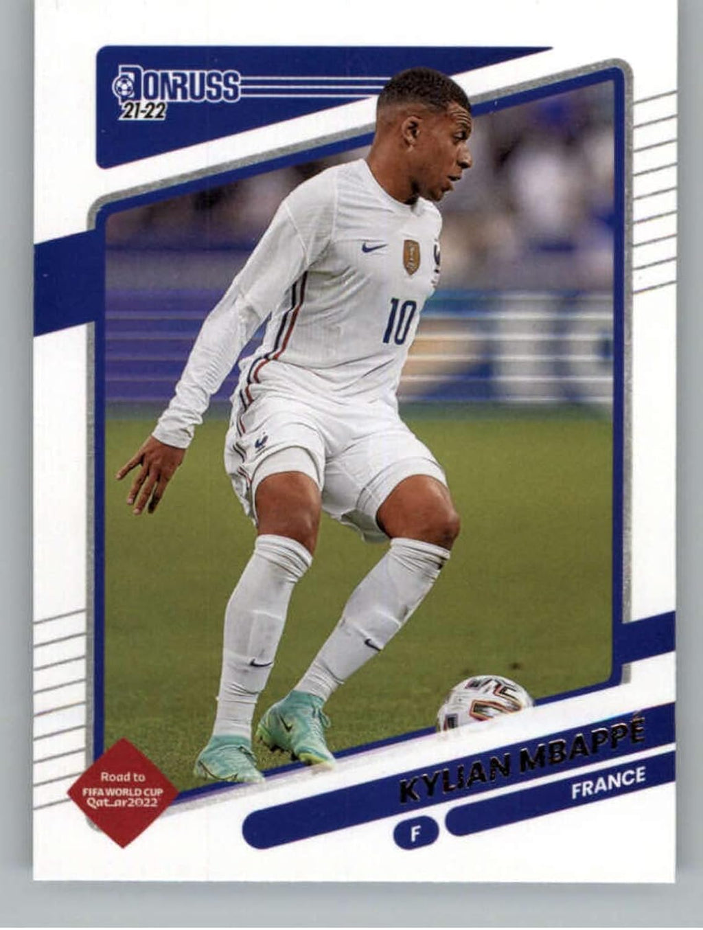 2021-22 Donruss Road to Qatar #60 Kylian Mbappe France Official Soccer Trading Card in Raw (NM or Better) Condition