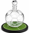 Soccer Ball Whiskey Decanter 1000mL, Glass Football Liquor Bottle with Soccer Field Base, World Tournament Cup Gifts for Men, Sports Fan Bar Decor