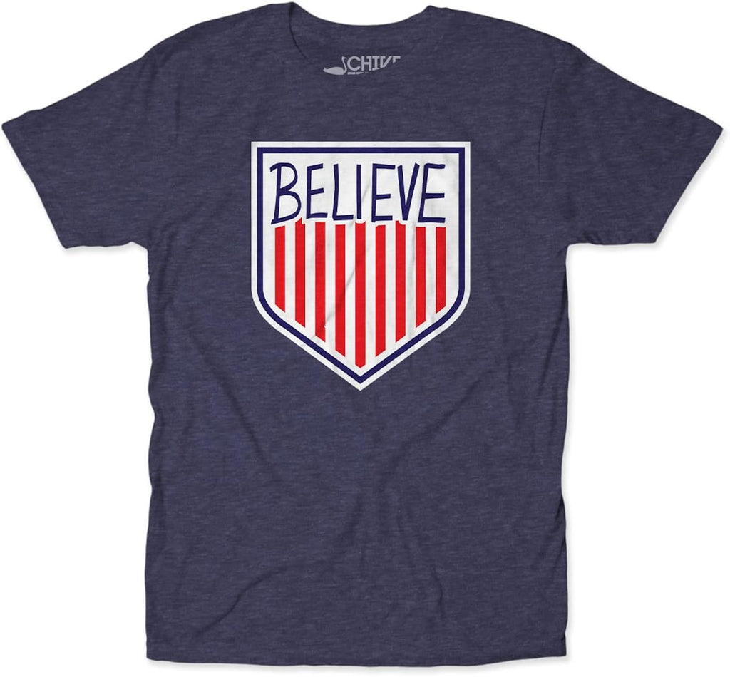 theCHIVE Believe USMNT T-Shirt – Funny Soccer Crest Graphic Tee