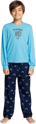 Messi Boys' Lifestyle Long Sleeve 2-piece Set, Loose-fit Top & Sweatpants