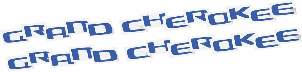 2017-2020 Grand Cherokee Door Emblem Overlay Decal Stickers - (Color: Reflective Blue)