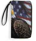 American Bald Eagle Womens Wallet Leather Coin Purse Clutch Wristlet Travel Long Wallets Card Organizer