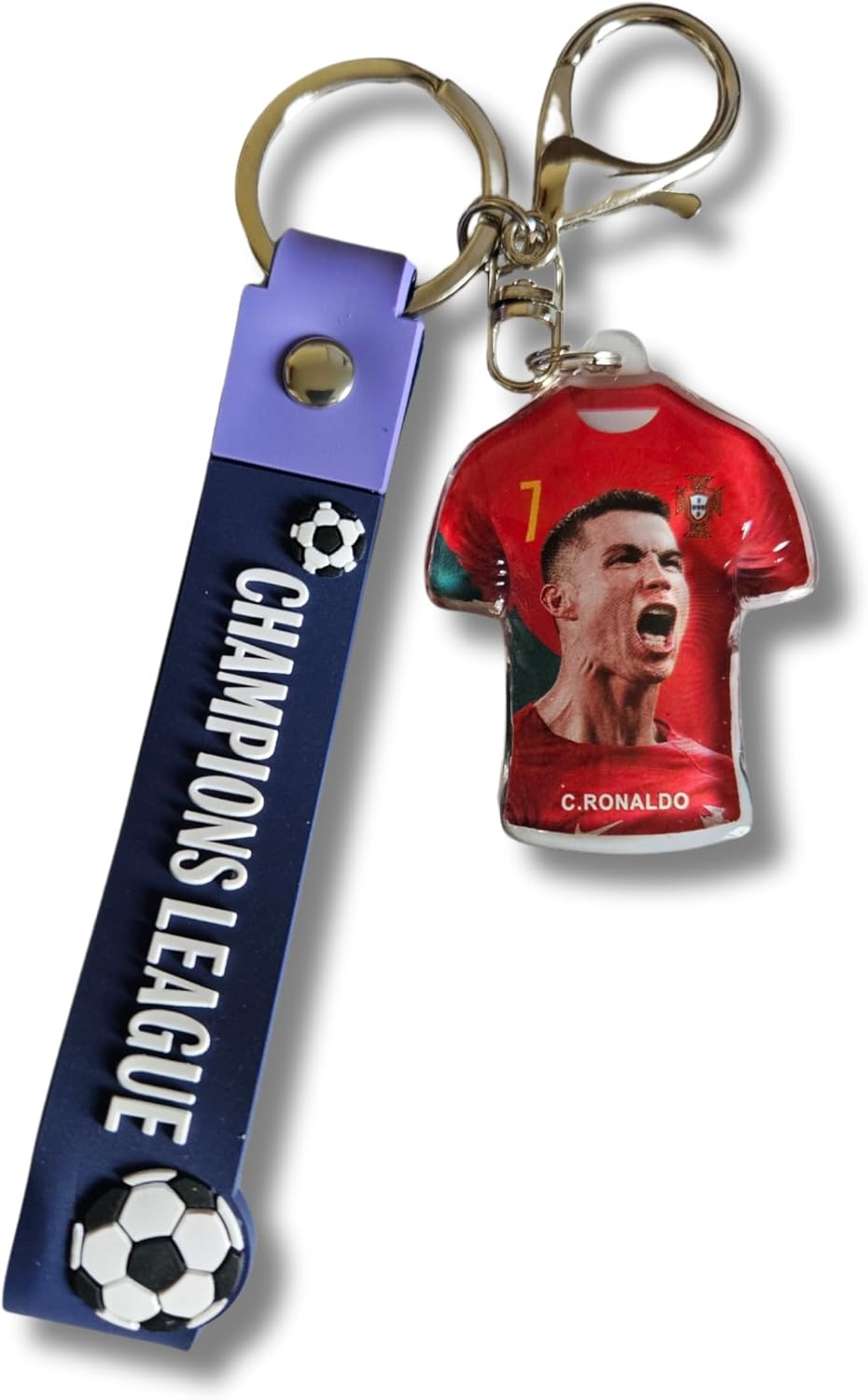 Cristiano Ronaldo Keychain, Smiling Portugal Soccer Star, Ronaldo Gifts for Fans, Ronaldo Keyring