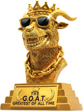 The GOAT Trophy Winner Award - Handmade 6" Gold Greatest of All Time Trophies for Fantasy Football Champion Soccer MVP, Funny Office Recognition,Boss & Coworker Gag Gifts - Resin Man Cave & Desk Decor