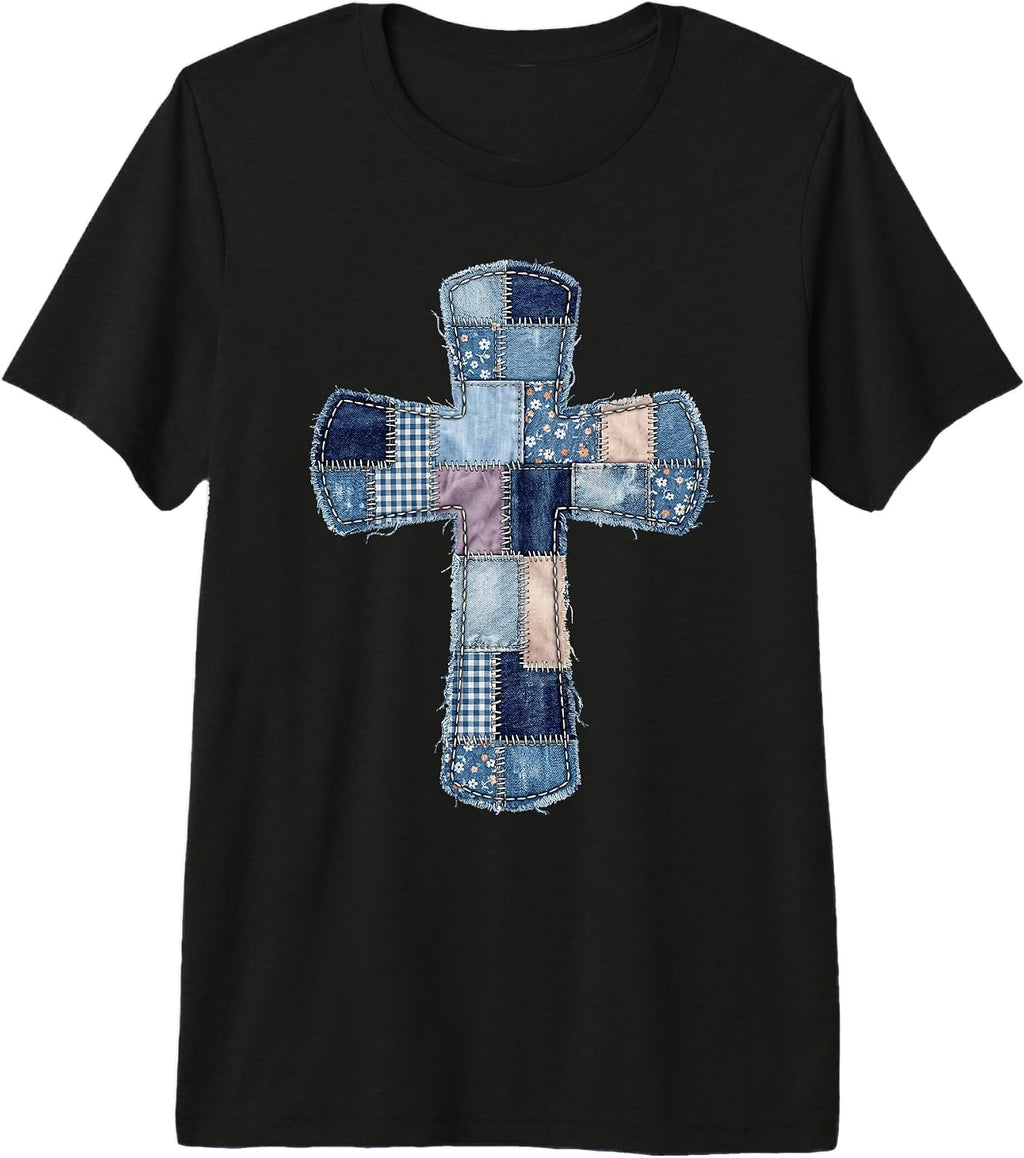 US32 Denim Patch Cross Faith Fashion Wear