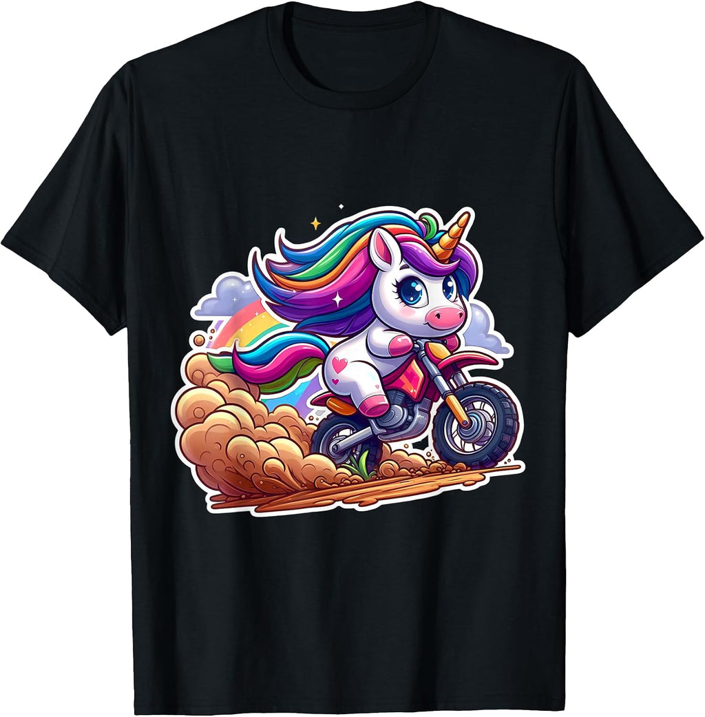 Cute Unicorn Riding Dirt Bike Rider Girls Merch