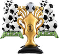 3 Pcs Soccer Party Decorations, 59 Inch Gold Champion Trophy & Self Standing Soccer Ball Balloons, 2026 World Cup Sports Themed Decor for Boys Birthday and Football Fan Party Supplies