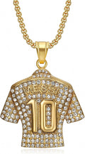 Soccer Jersey Youth Necklace, Football Jersey Kids Number 10 Necklace, Soccer Necklaces for Boys Mens Fans