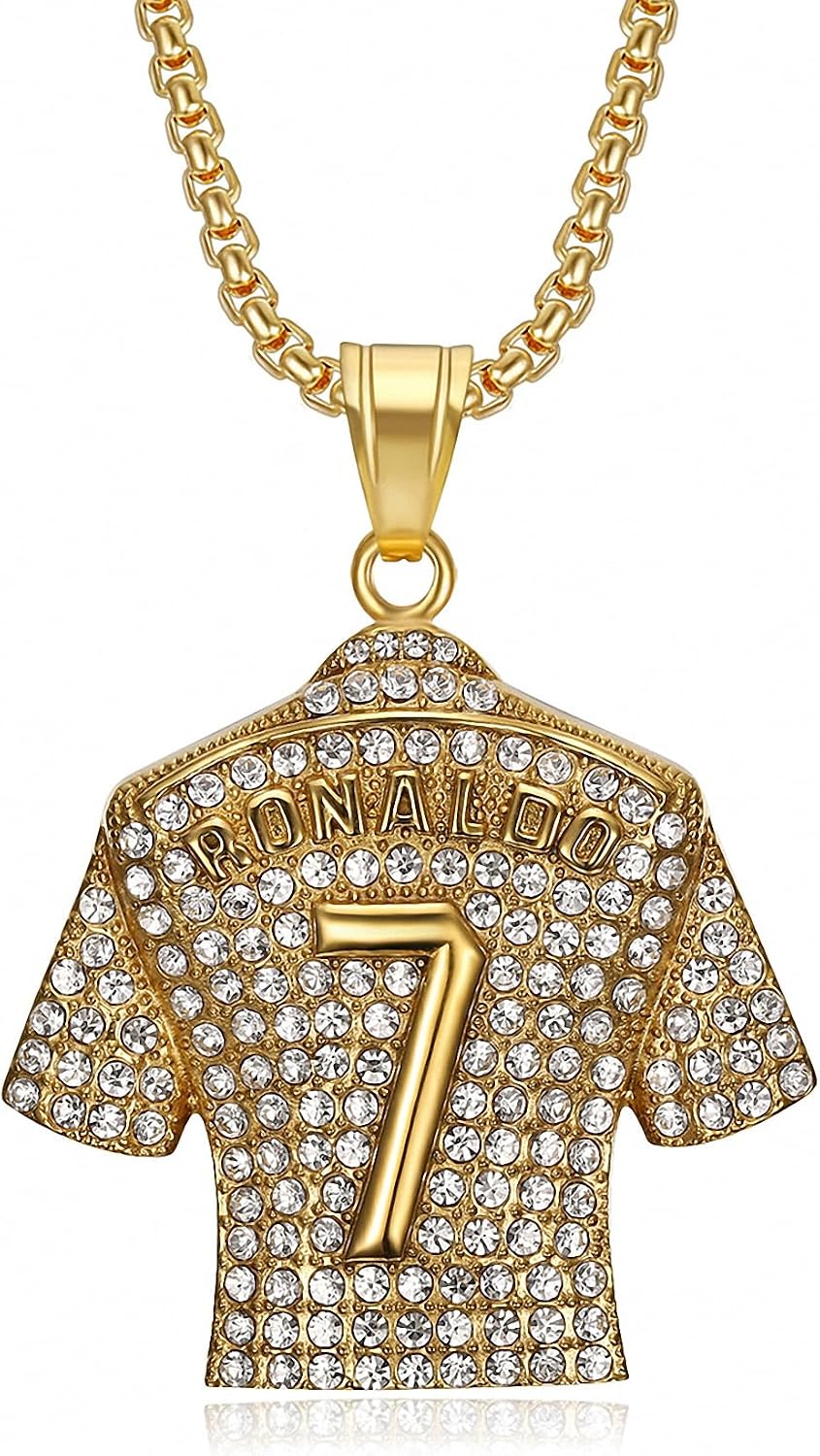 Number 7 Soccer Jersey Necklace for Boys, No.7 Soccer Jersey Ball Necklace for Mens, No.7 Jersey Soccer Necklaces for Football Fans