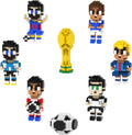 8 Piece Soccer Ball Minifigures Toy Building Blocks Set - STEM Little People Collector, Comes with Trophy Soccer Ball Model, for Boys Teens and Adults Book Shelf Soccer Fans World Cup 2026 Gifts