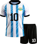 Kids Soccer Jersey Set Football Uniform Kit with Shirt Shorts for Boys Girls,Soccer Sports Fan Gift Gear