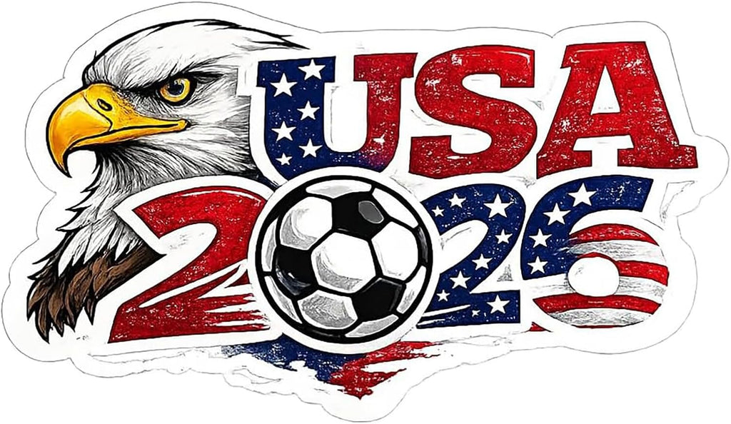 USA World Cup Car Decal 2026, Vinyl Waterproof Soccer Stickers, for Car, Window, Laptops (USA)
