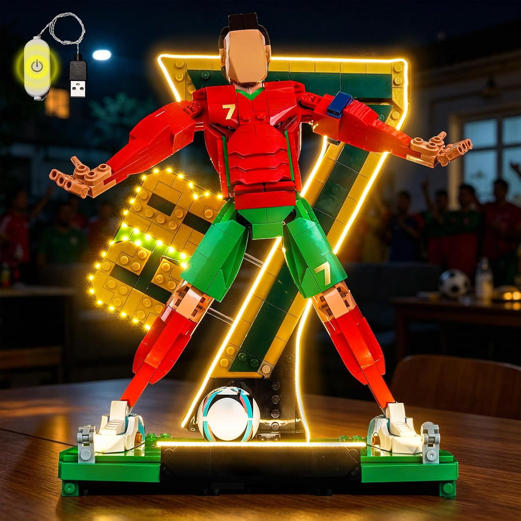Light kit Compatible with Lego 43016 Cristiano Ronaldo – Soccer Legend- Not Actual Model Only Lights, LED Lighting Accessories Compatible with Lego Editions(Lights for 43016)
