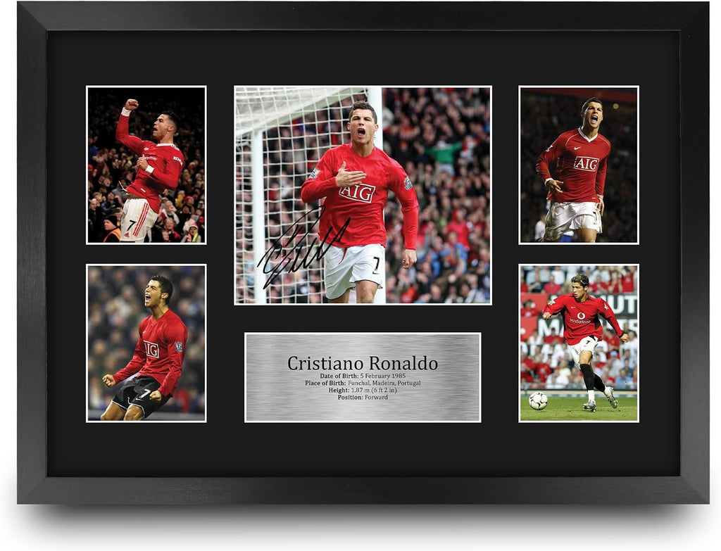 Cristiano Ronaldo 16 x 12 inch (A3) Printed Gifts Signed Autograph Picture for Football Fans and Supporters - 16" x 12" Framed