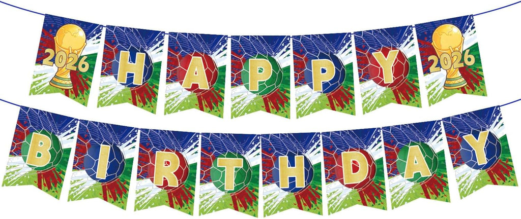 World Cup 2026 Happy Birthday Banner,World Cup Soccer Theme Party Decoration